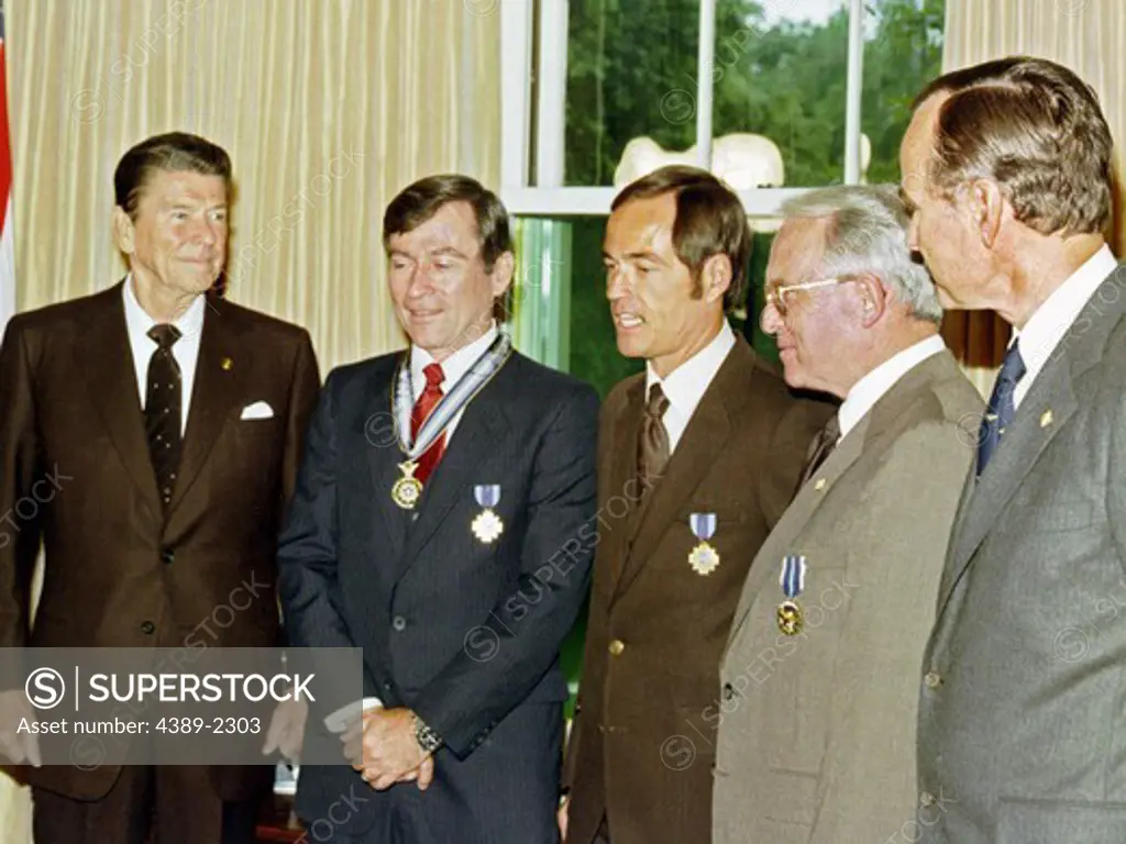 President Reagan Presents Medals to Astronauts