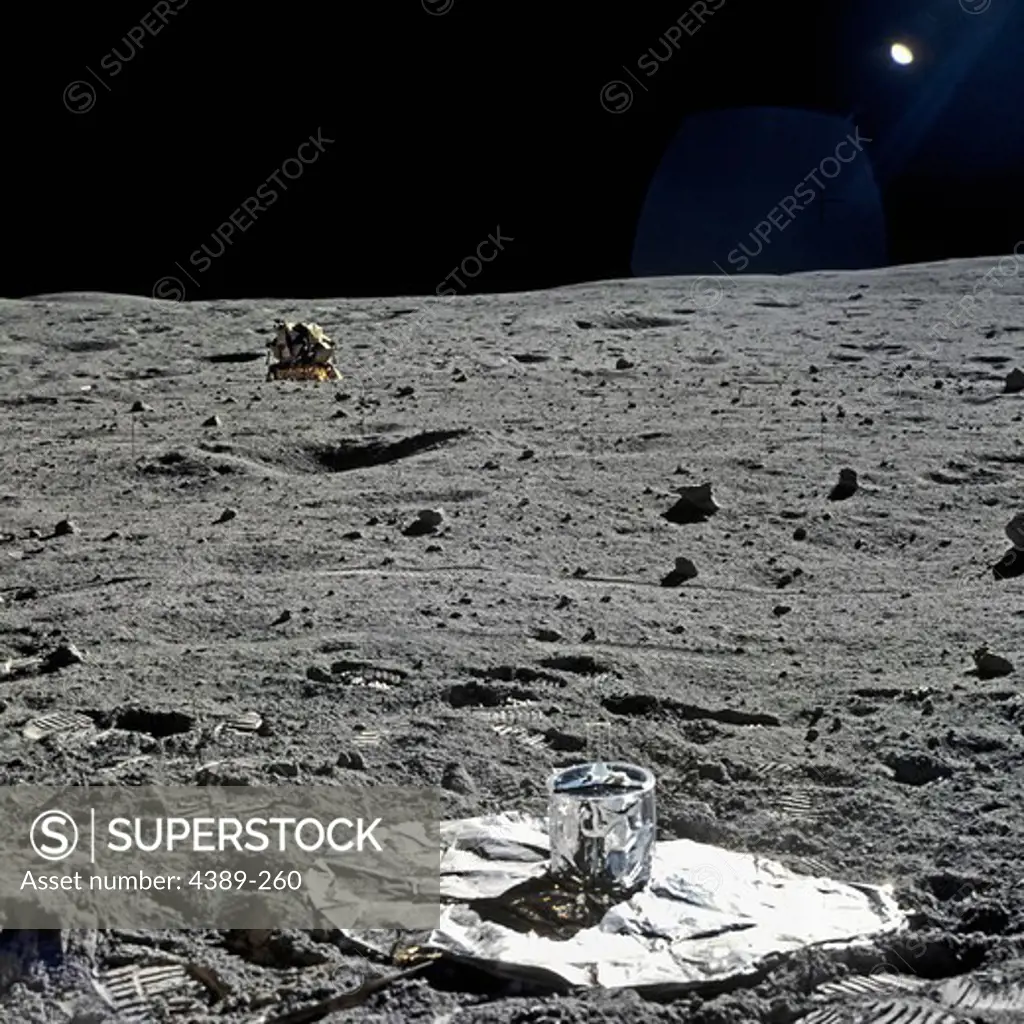 Apollo 16 - Lunar Module Dwarfed in a Lunar Landscape