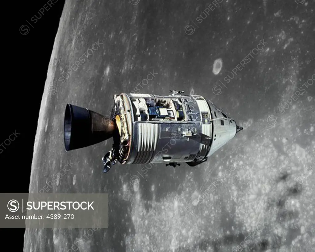 Apollo 15 Command Module Endeavor Orbits the Moon