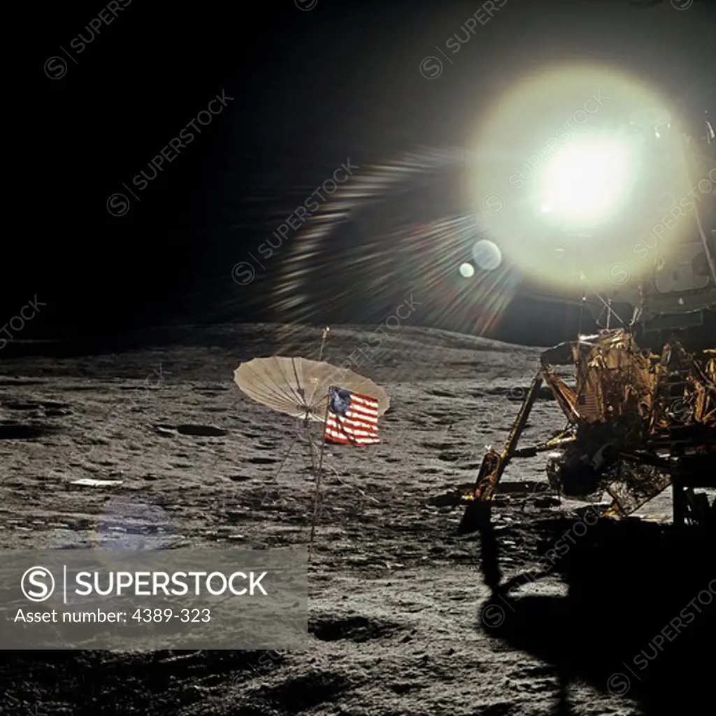 The Harsh Sun Shines Brightly Over Apollo 14 Lunar Module Antares