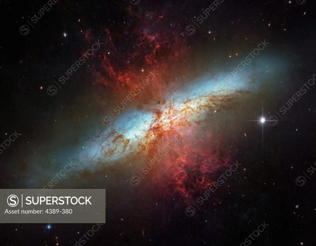Portrait of a Starburst Galaxy, Digital Composite