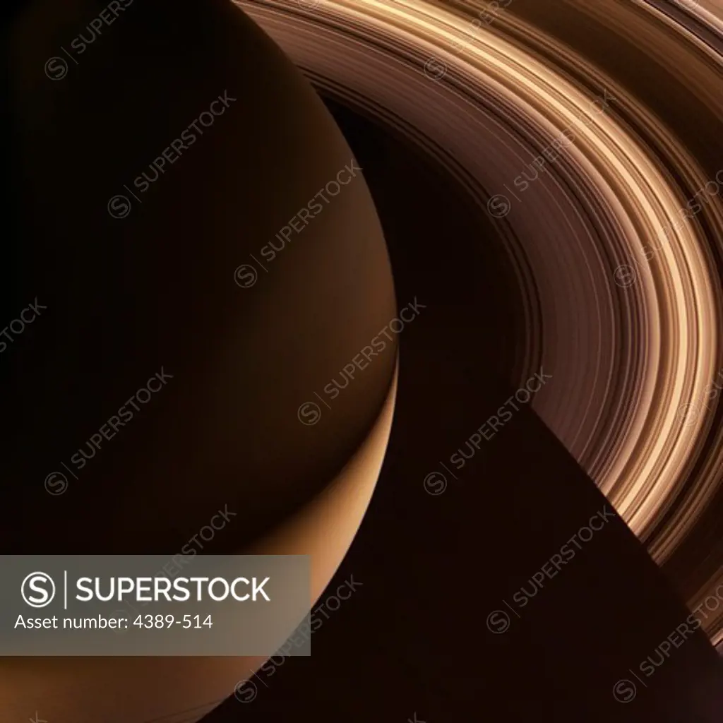 Night Falling on Saturn's Rings