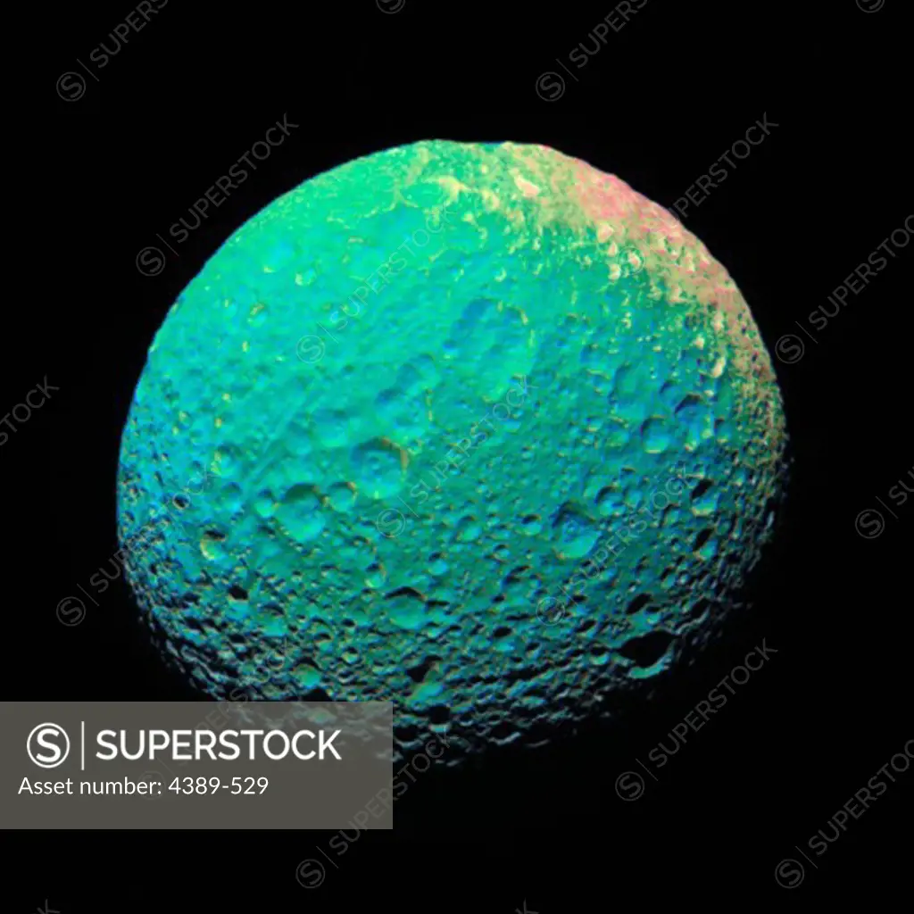 False Color Image of Saturn's Moon Mimas