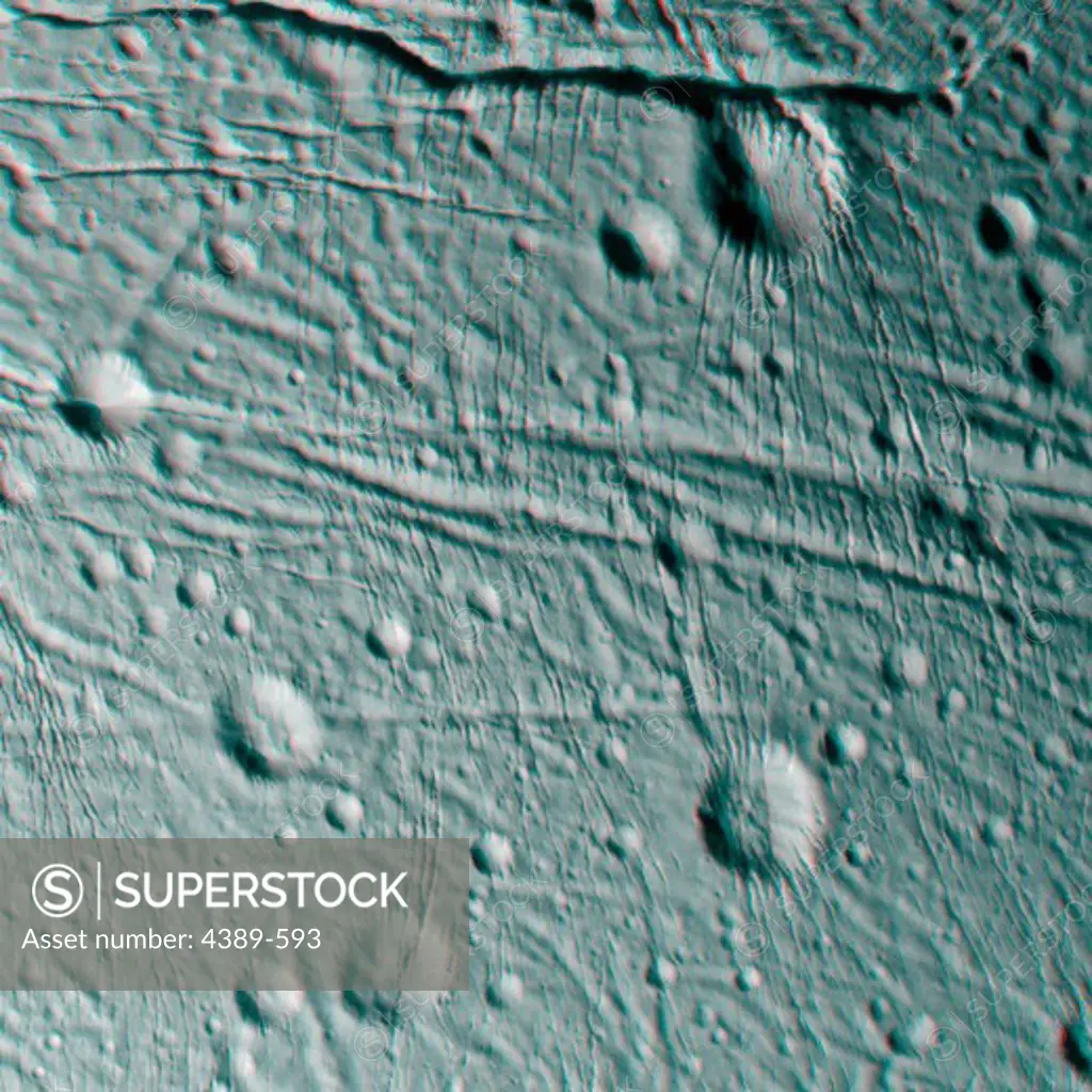 3-D Image of Enceladus' Craters
