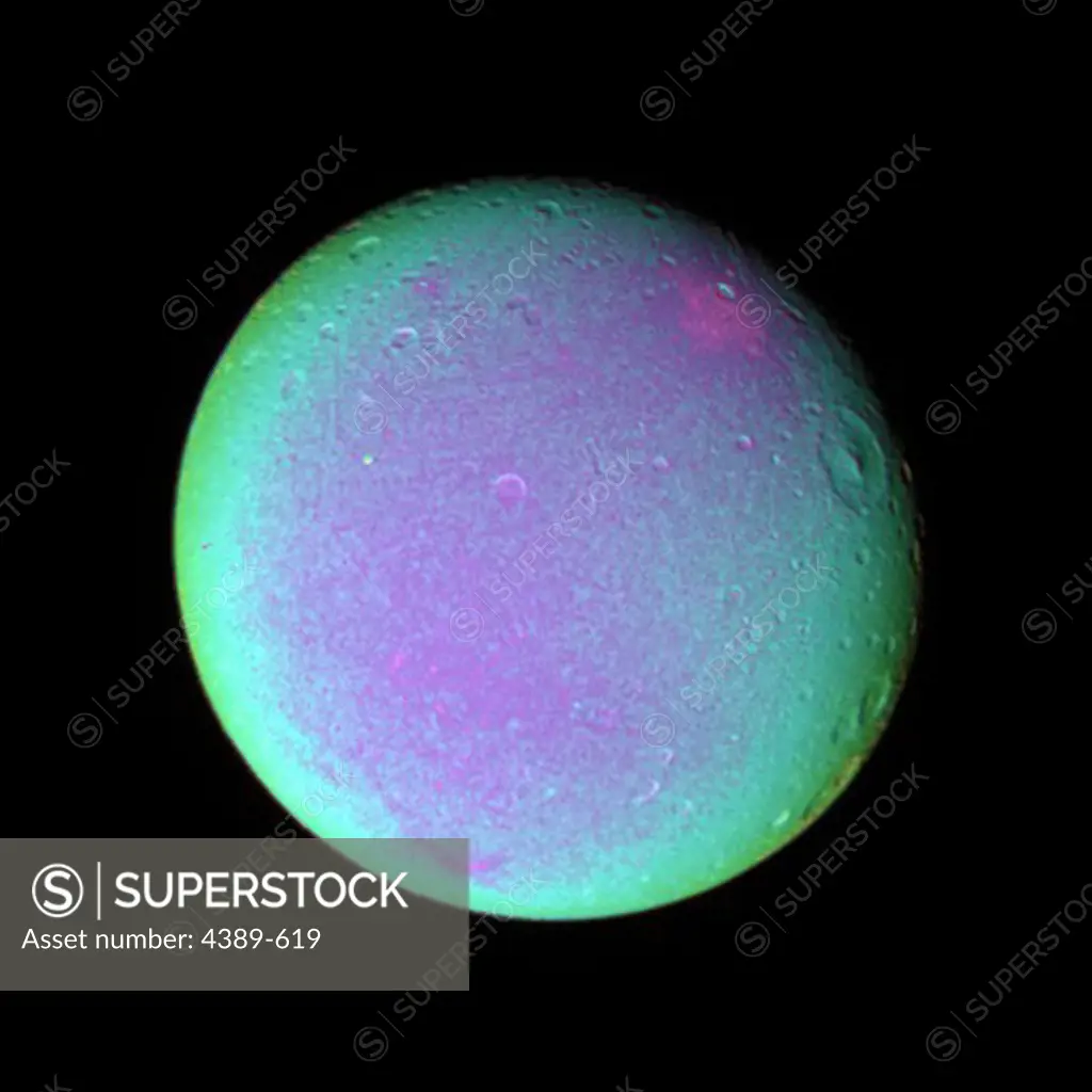 False Color Image of Saturn's Moon Dione