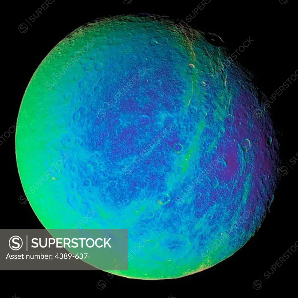 False Color Image of Saturn's Moon Rhea