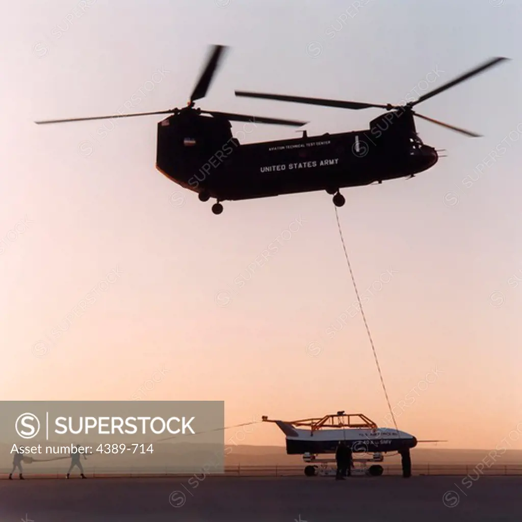 Chinook Helicopter and X-40