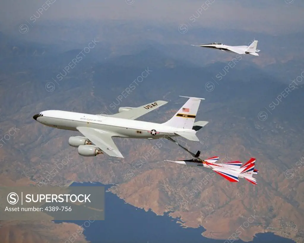 Mid-Air Refueling of Research Jet