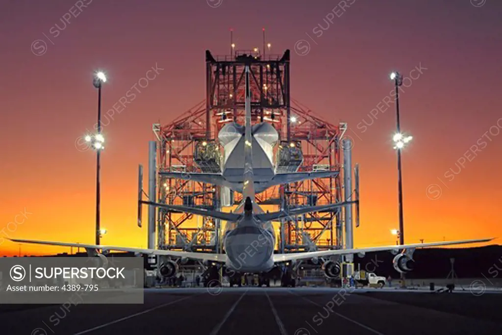Space Shuttle In Mate-Demate Device with 747