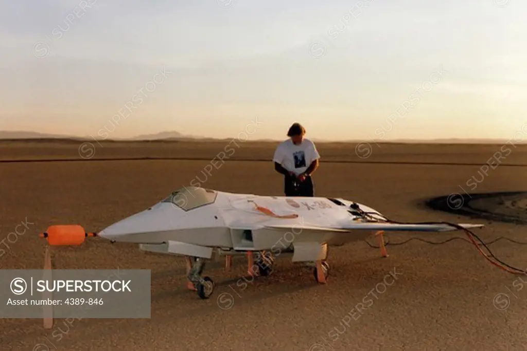 X-36 Being Prepared on Rogers Lake Bed