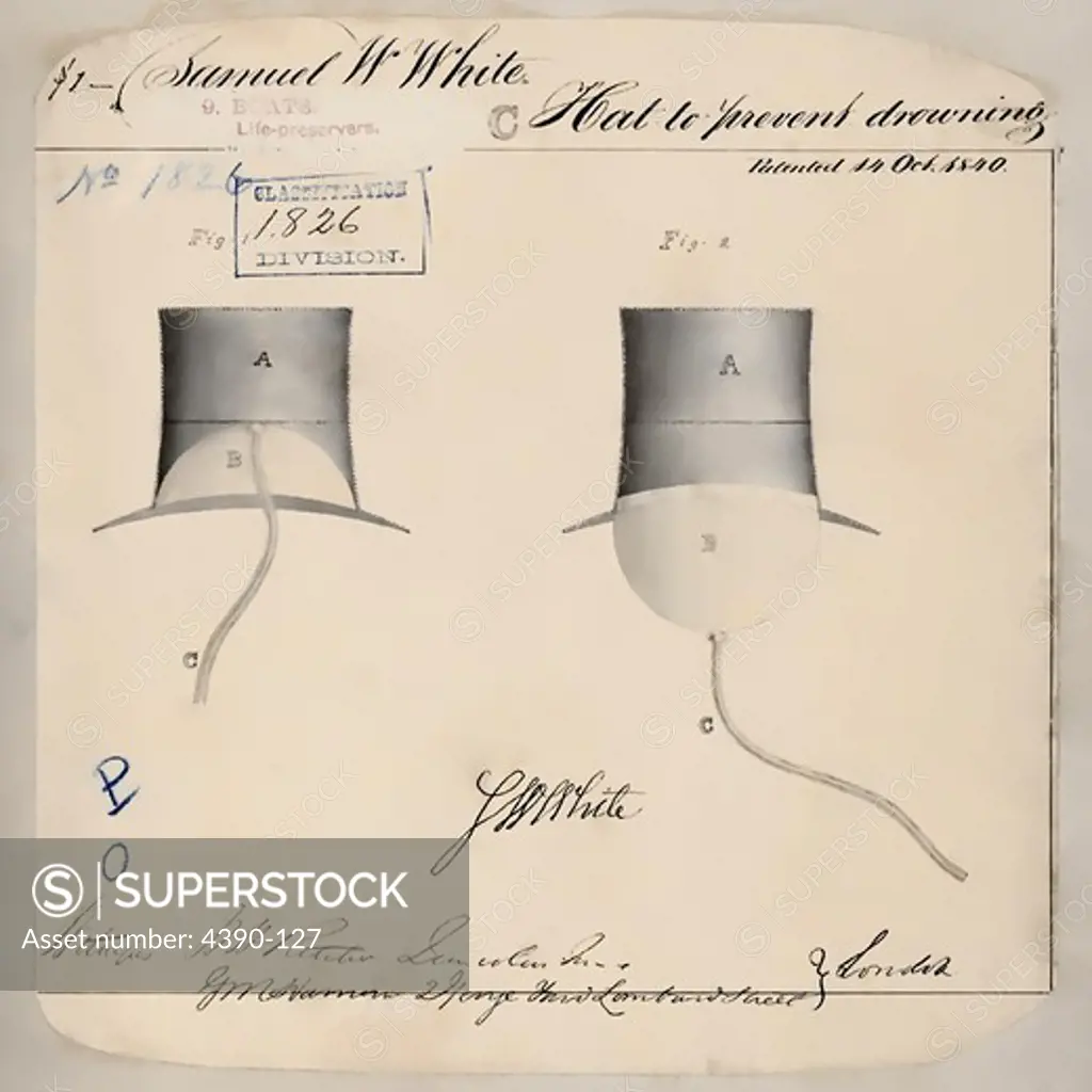 Drawing of Hat to Prevent Drowning