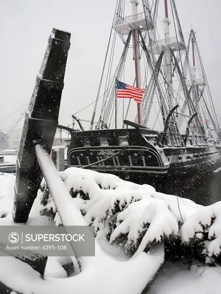 USS Constitution in Snow