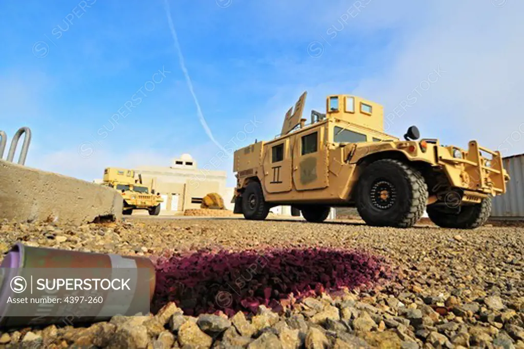 Navy SEALs Drive Hummers Through Simulated City