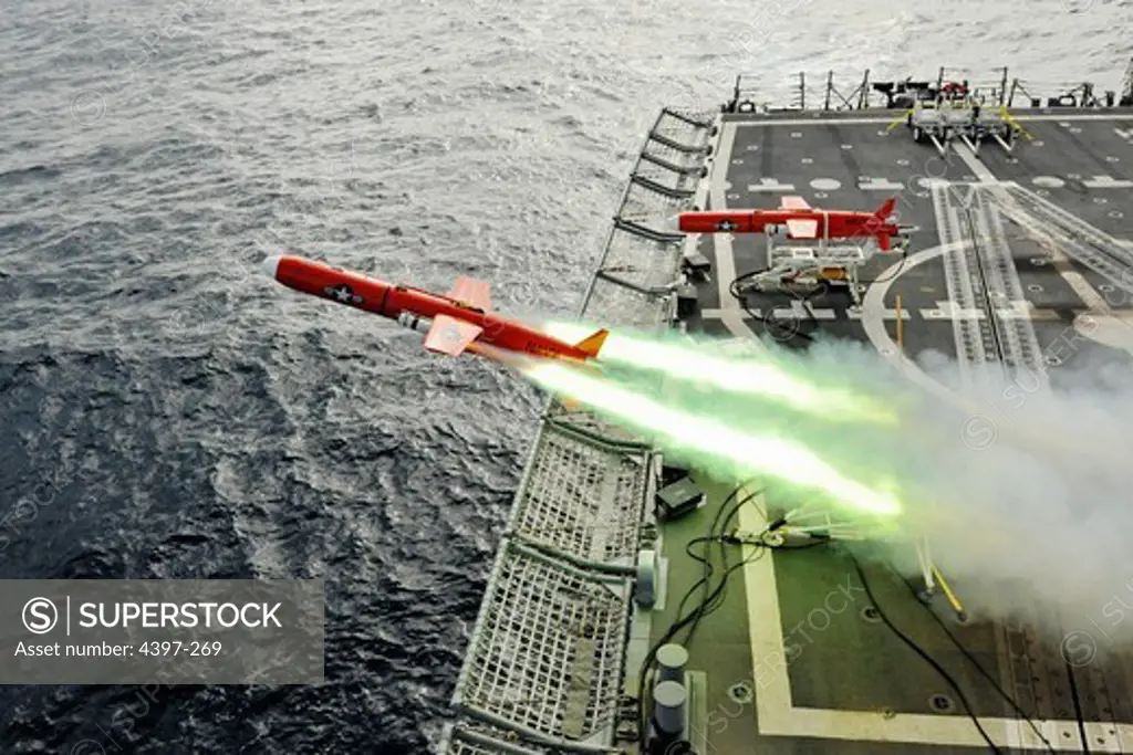 Aerial Drone is Launched From Guided-Missile Frigate USS Thach