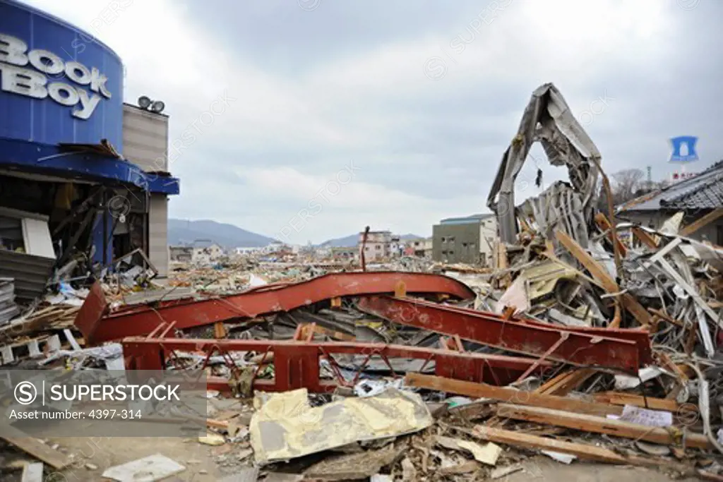Ofunato, Japan, Severely Damaged by Earthquake and Tsunami