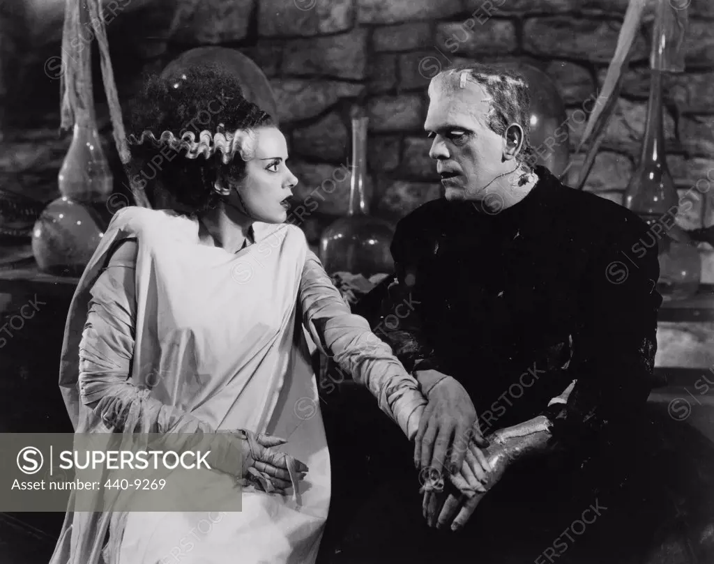Boris Karloff and Elsa Lanchester Bride of Frankenstein  1935       
