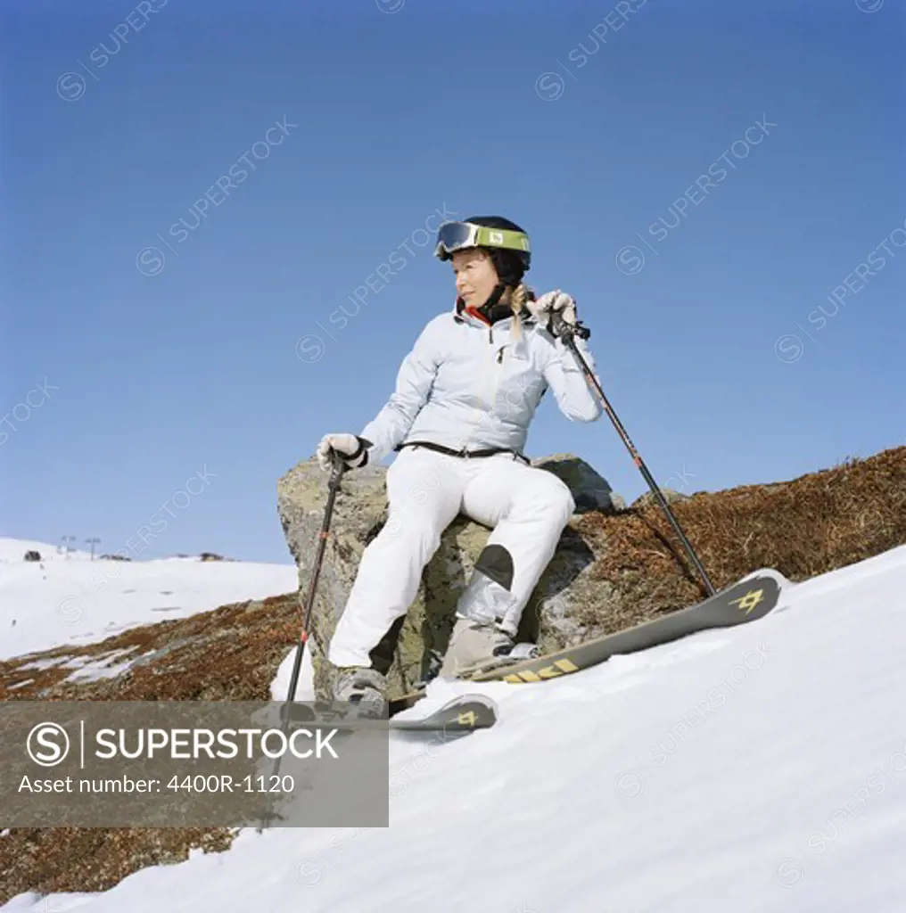 A woman skiing, Sweden.