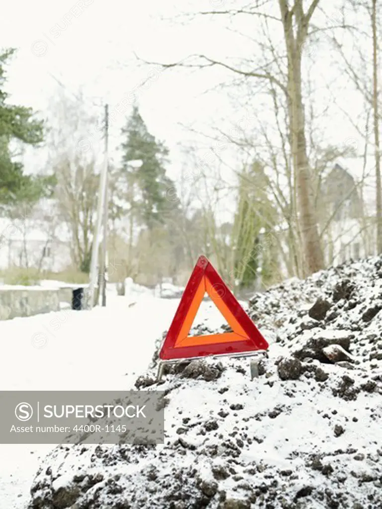 Warning triangle, Sweden.