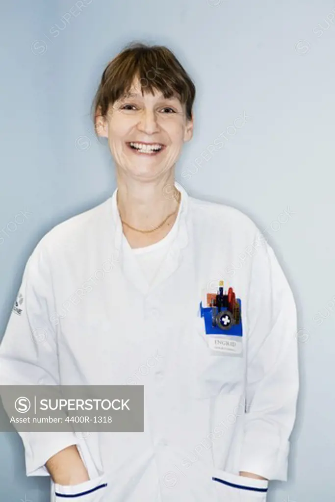 Portrait of a nurse, Sweden.
