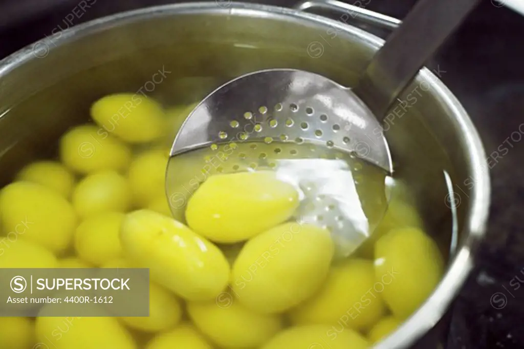 Potatoes in a pan, Sweden.