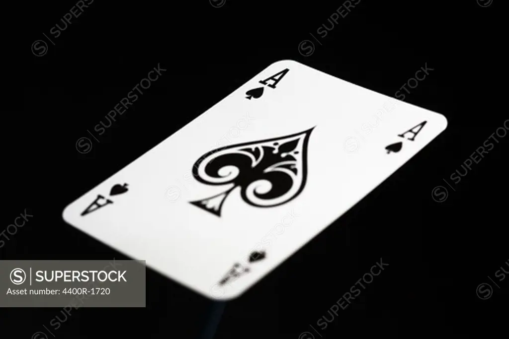 Ace of spades, close-up.