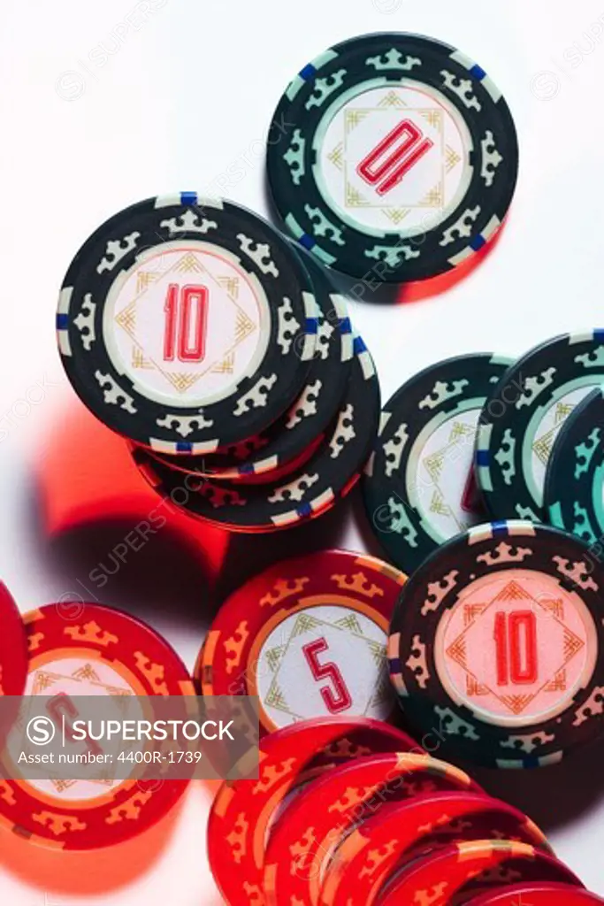 Counters on a casino, close-up.