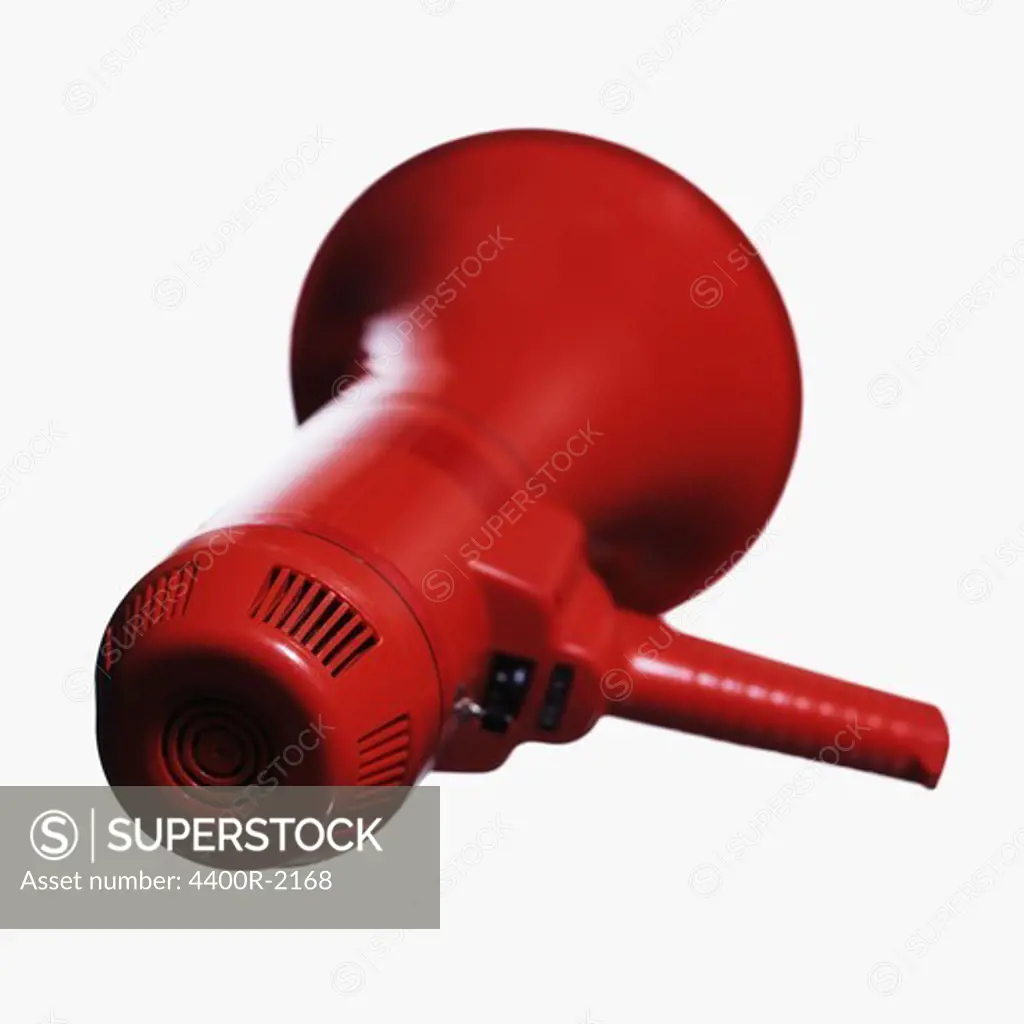 Studio close up of red megaphone