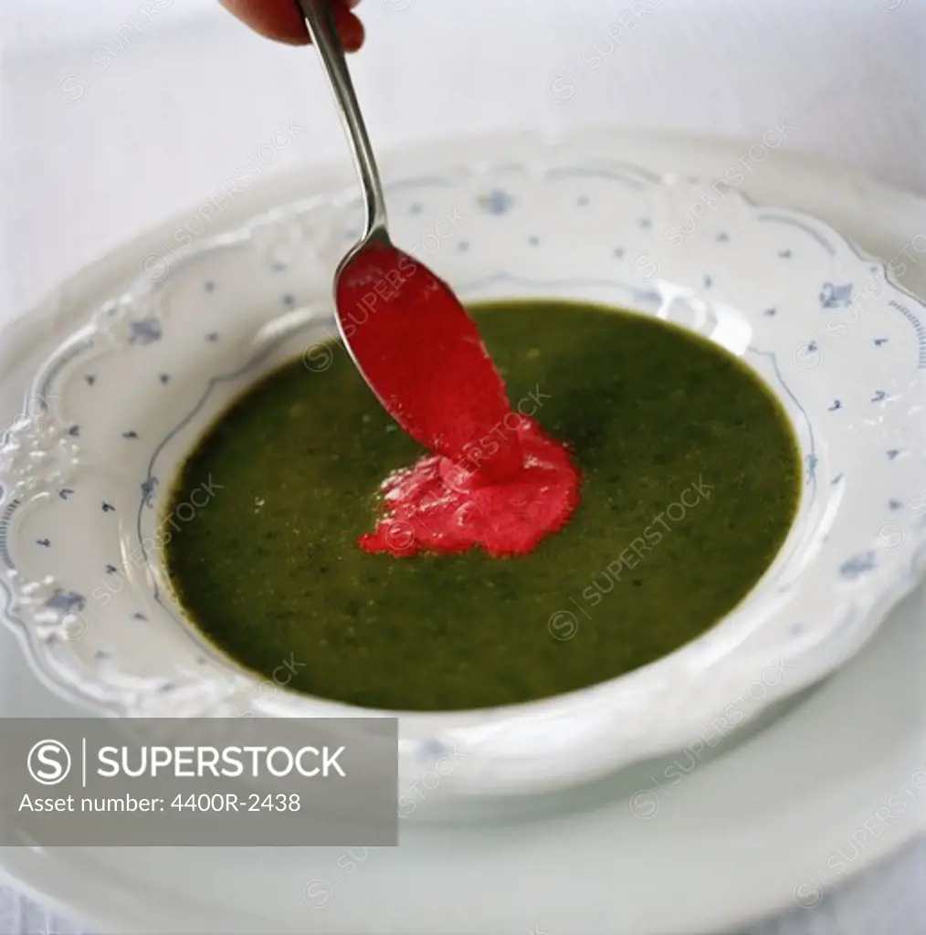 Garnish of a soup, Sweden.