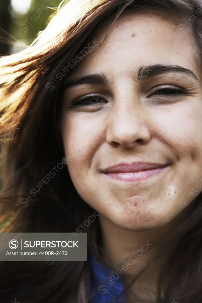Portrait of a smiling young woman, Sweden.