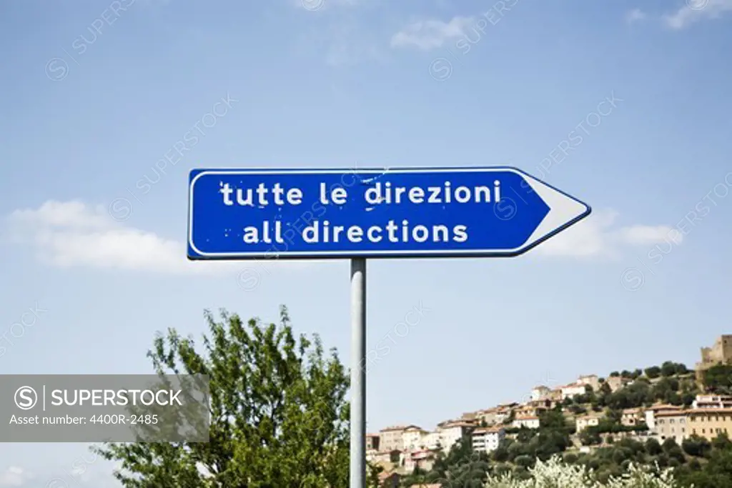 A traffic sign, Italy.