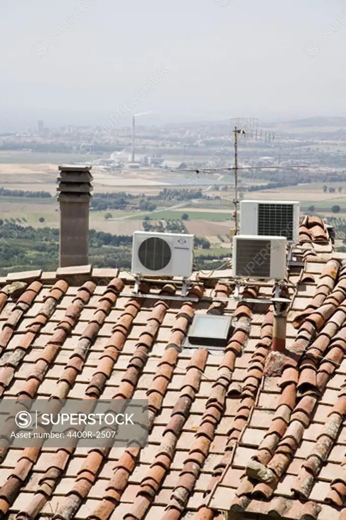 View of Toscana from a house roof, Filare, Toscana, Italy.