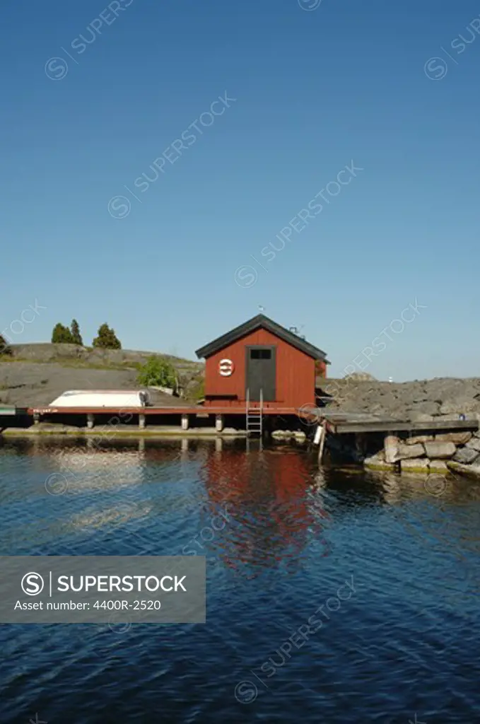 A boathouse in the archipelago, Sweden.