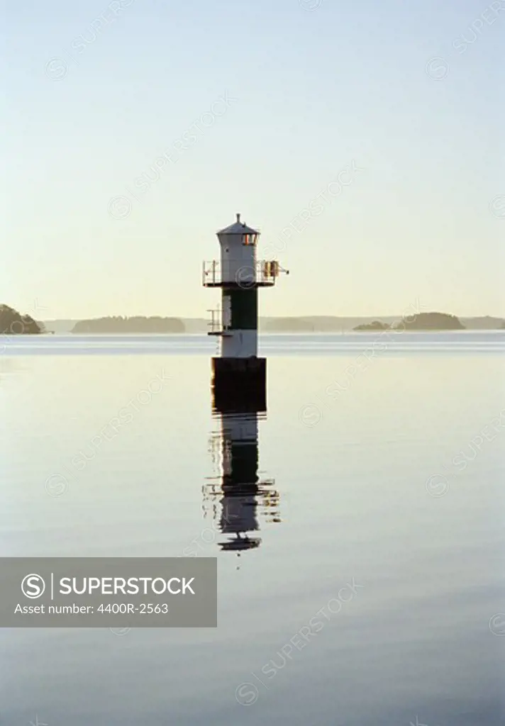 A small lighthouse at dawn, Sweden.