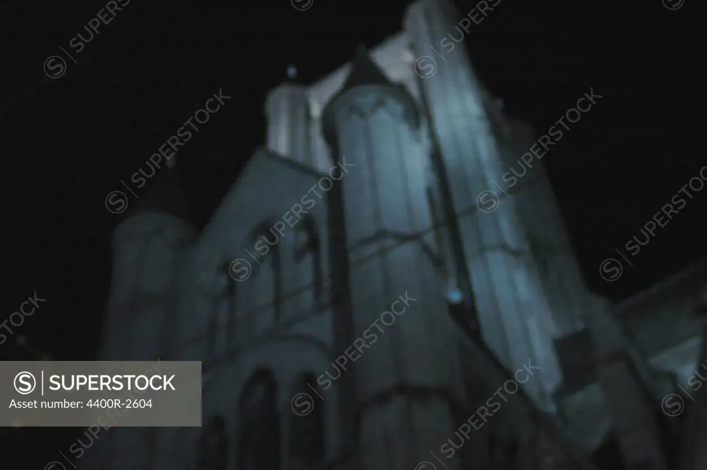 A church in the night, Belgium.