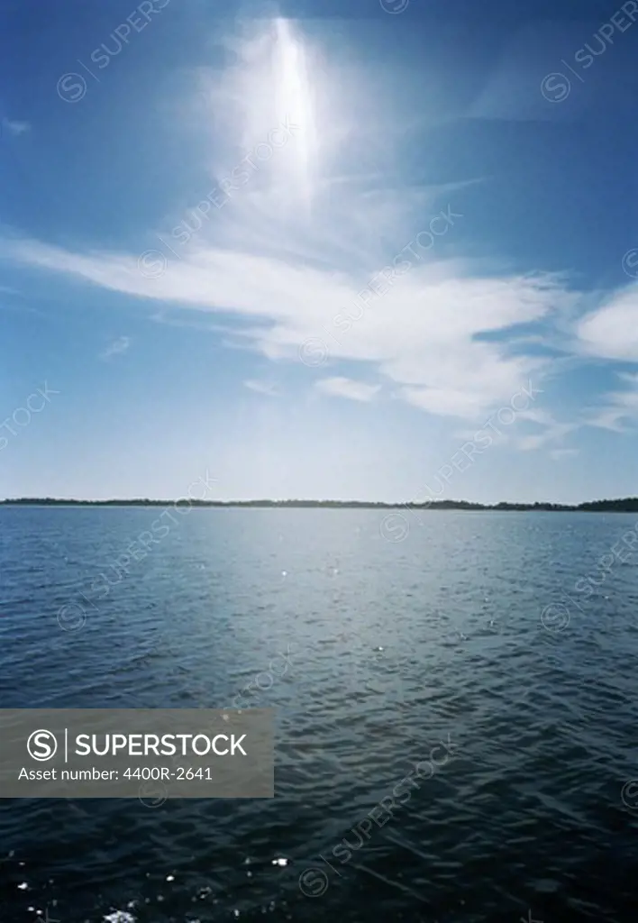Blue sky and the ocean, Stockholm archipelago, Sweden.
