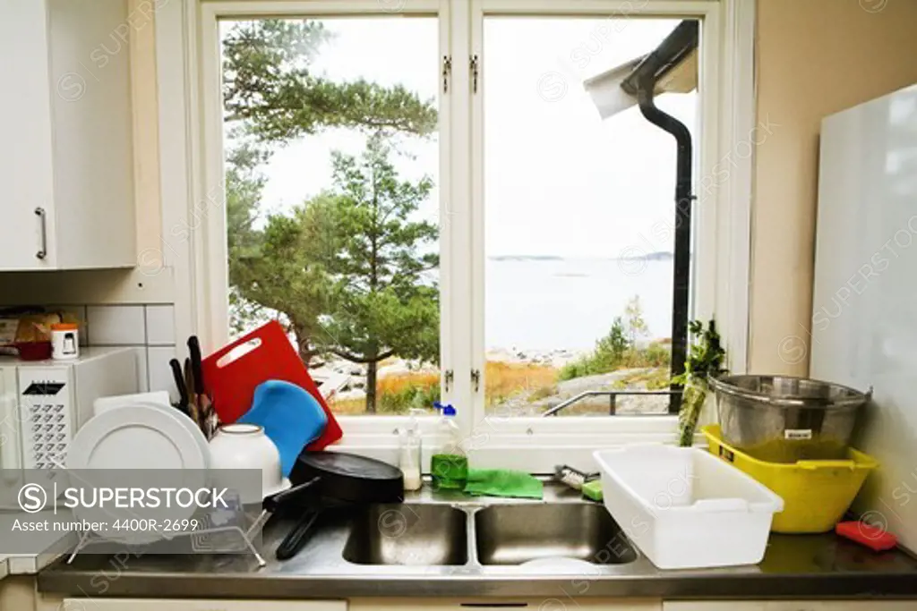A kitchen sink with a view, Sweden.