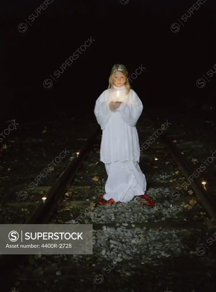 A girl dressed for Lucia