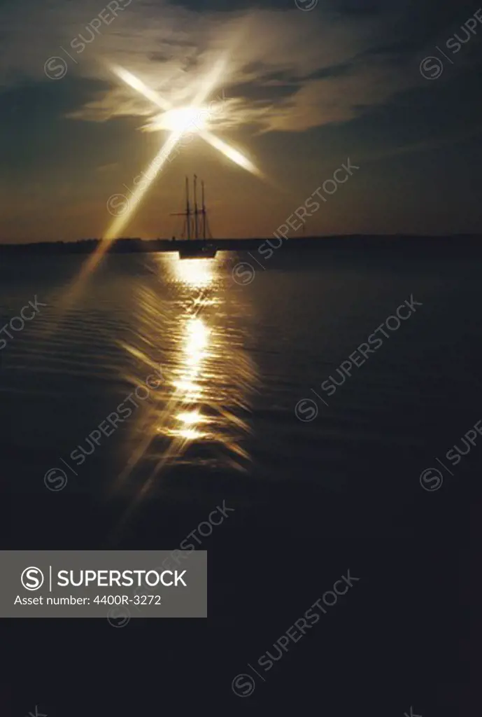 Sunset at sea, Sweden.