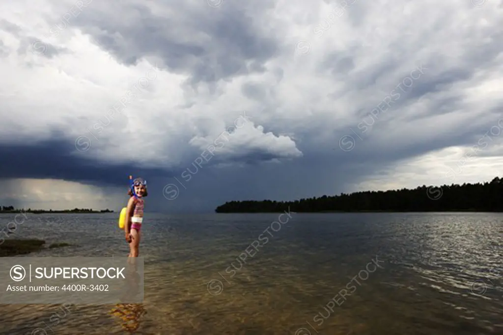 A girl in the water, Sweden.