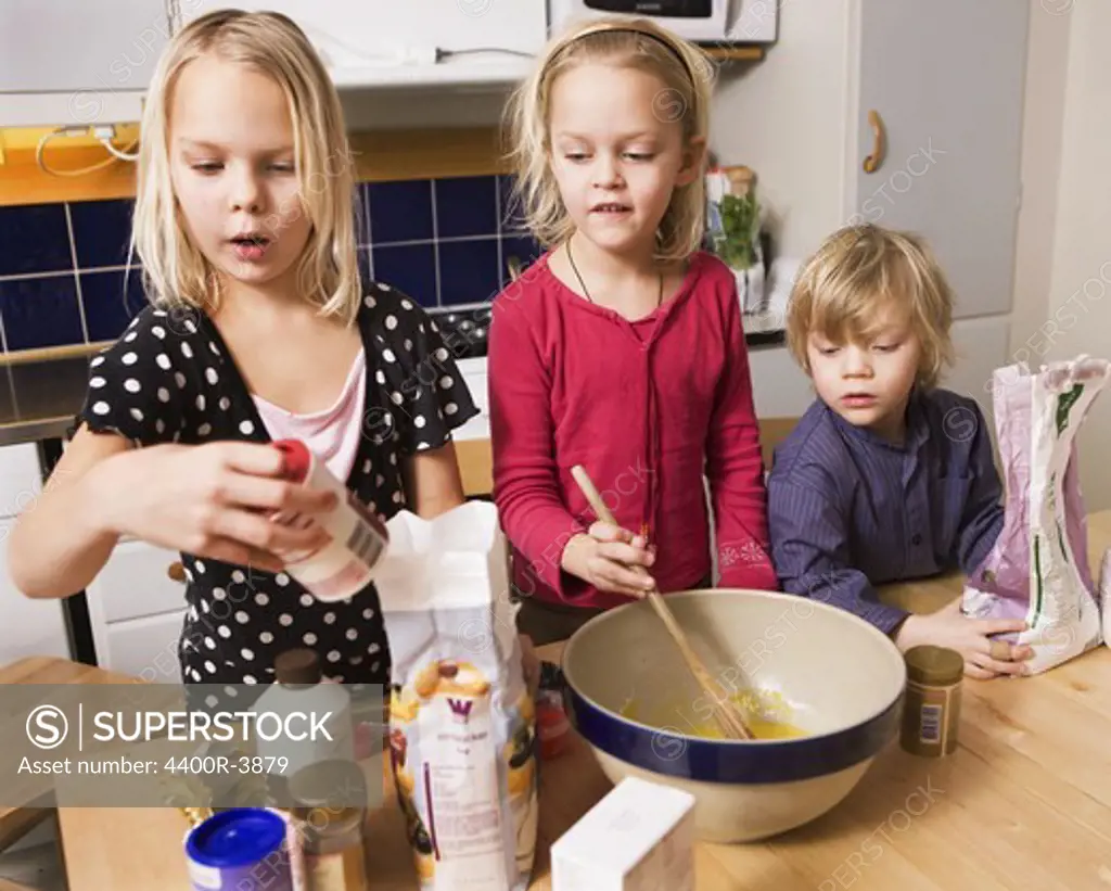 Children baking, Sweden.