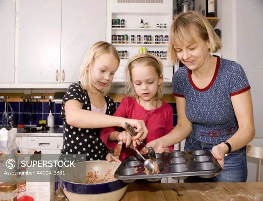 Children baking, Sweden.
