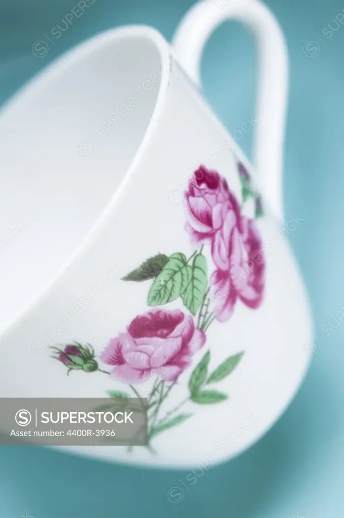 Coffeecup decorated with roses, Sweden.