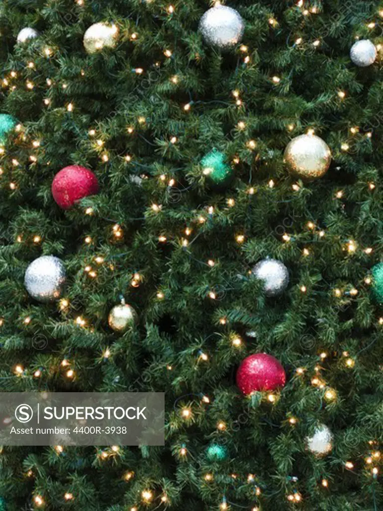 Decorated Christmas tree, USA.