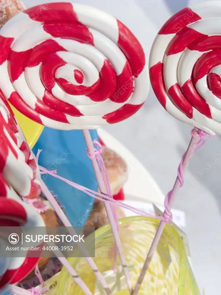 Striped lollipops, Sweden.