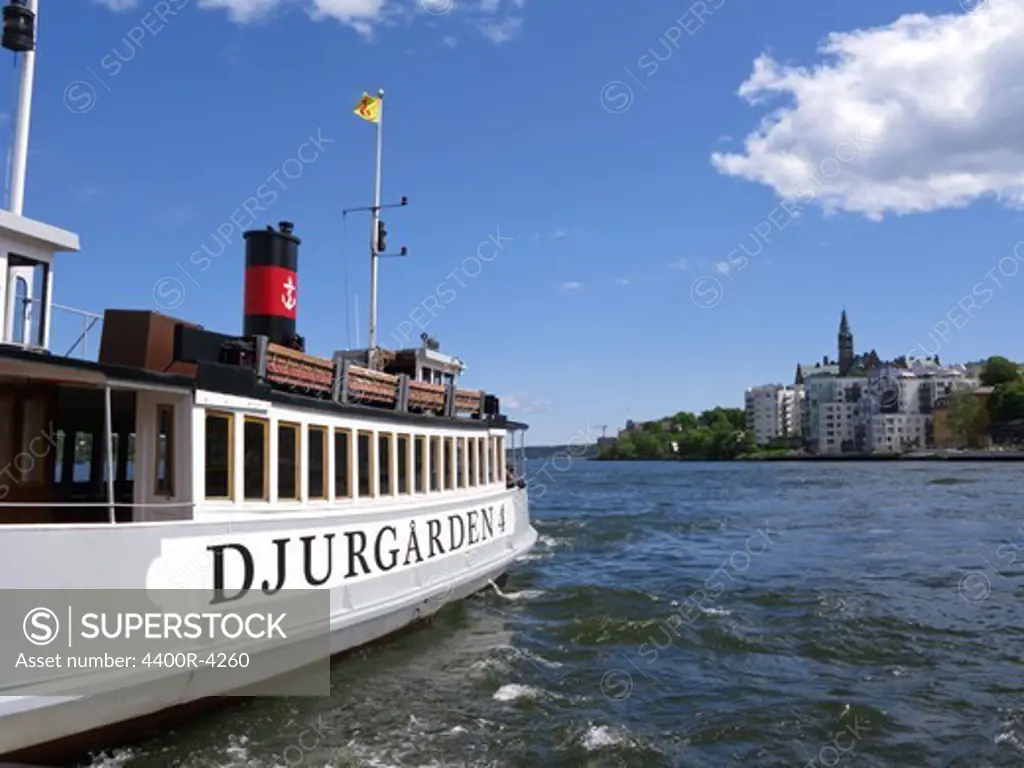 Scandinavia, Sweden, Stockholm, Djurgarden, Ferry on sea