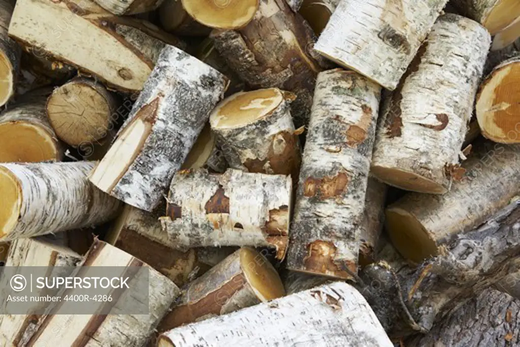 View of firewood, close-up