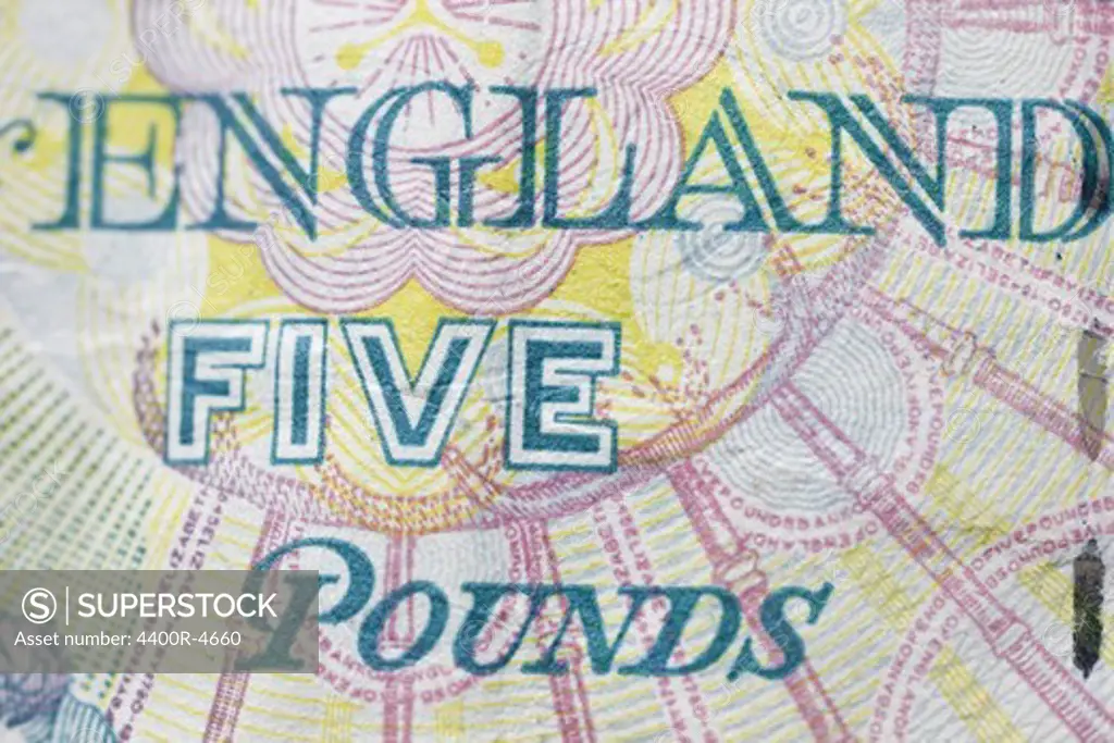 Detail of five pound note