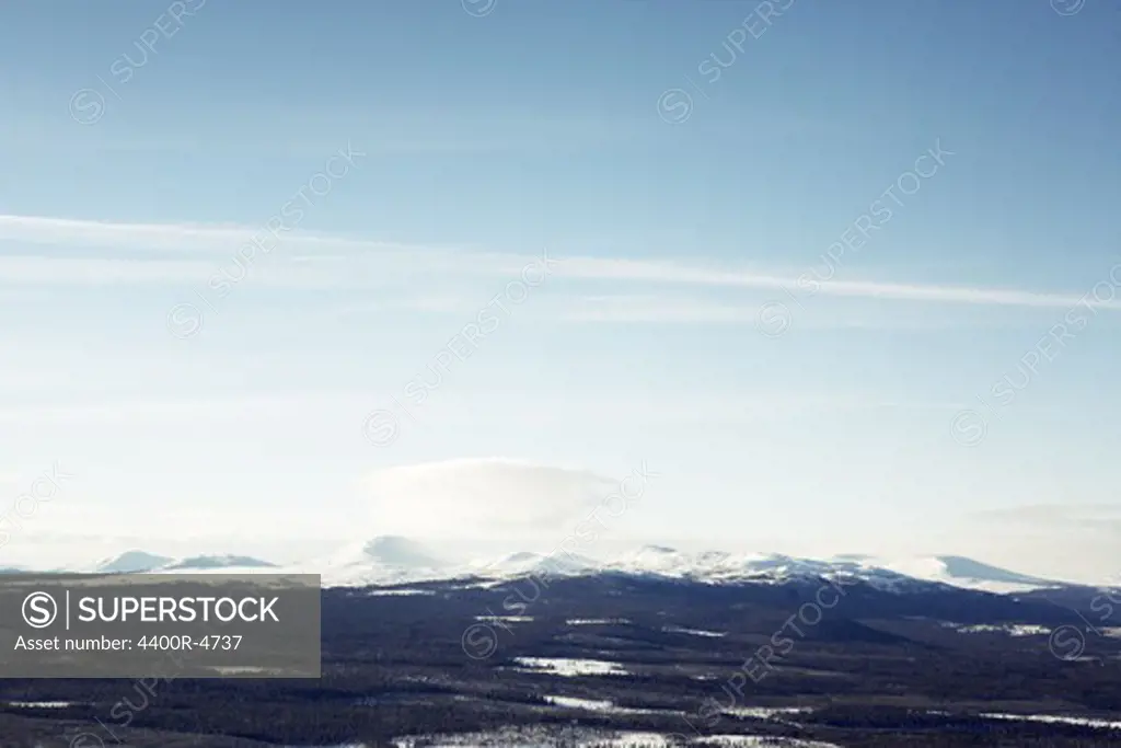 Snowcapped mountain ranges