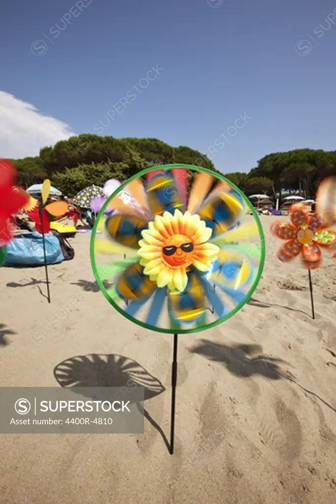 Pinwheels on beach