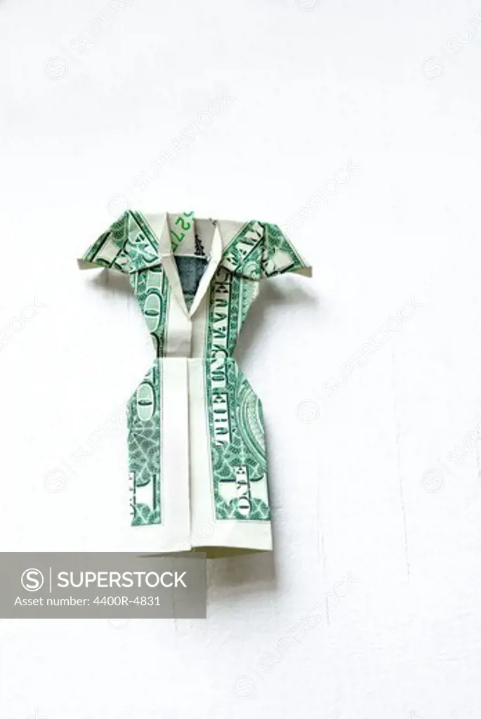 Origami one dollar bill dress